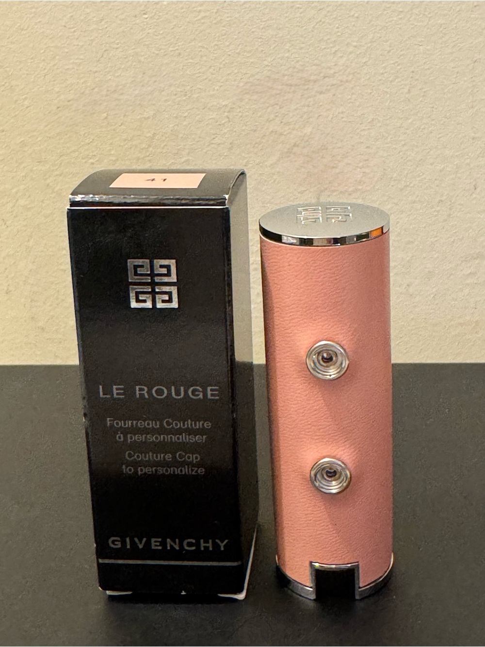 BNIB Rare Givenchy Le Rouge Custom Couture Lipstick Cap Case N° 41 Pink Leather